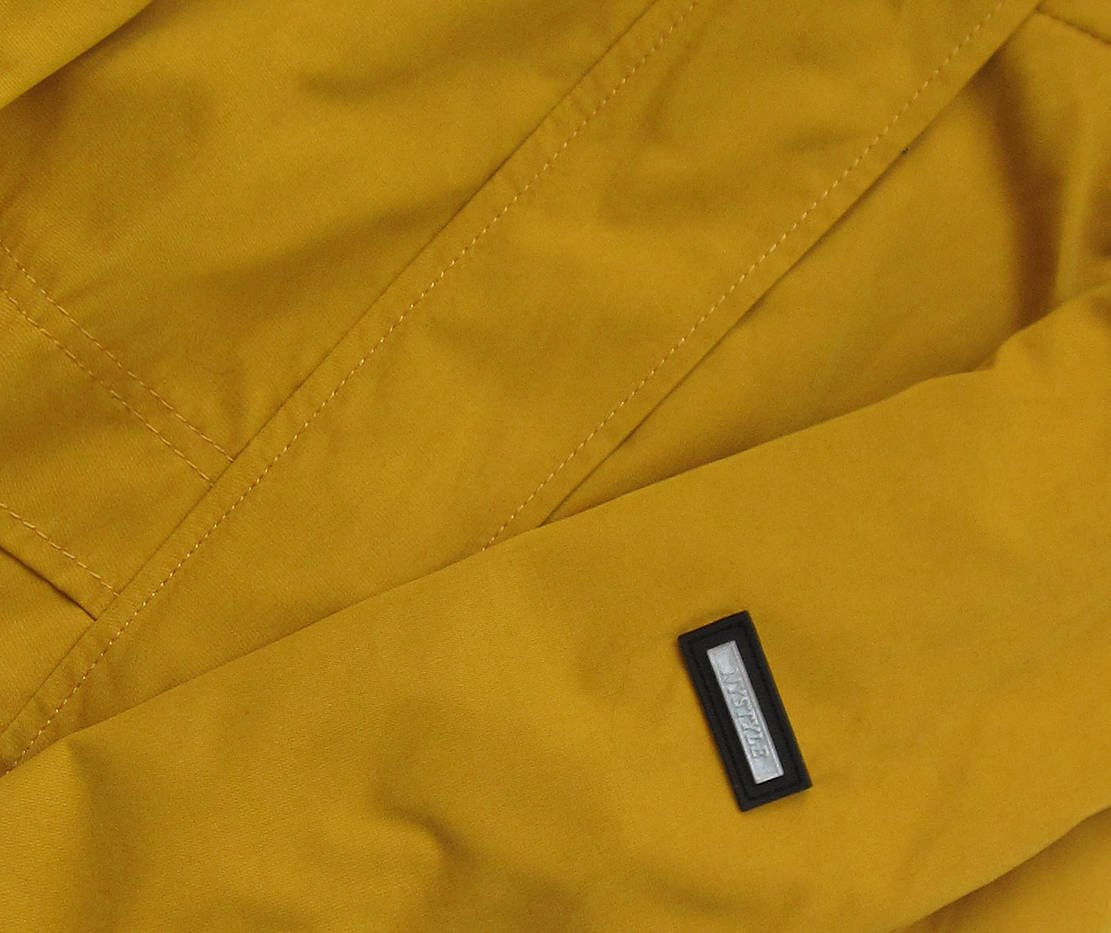 Krátká žlutá bunda parka s kapucí model 8263049 - LHD Žlutá S (36)