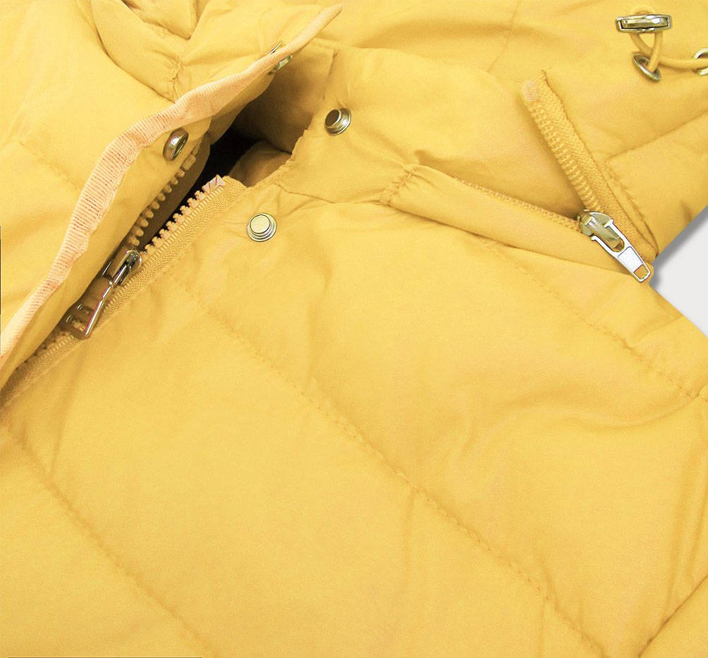 Žlutá dámská prošívaná bunda (W351) Žlutá S (36)