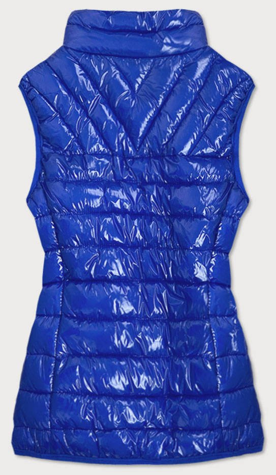 Světle modrá dámská lesklá vesta se stojáčkem model 14974992 modrý S (36) - S'WEST