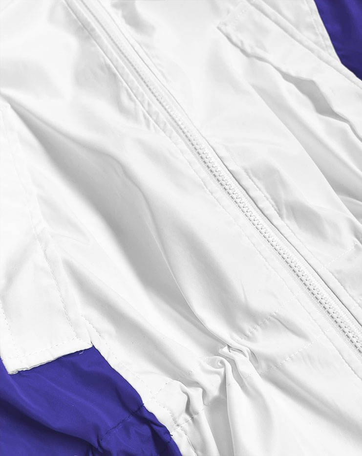 Bílo/světle modrá dámská bunda větrovka (YR1966) odcienie niebieskiego M (38)