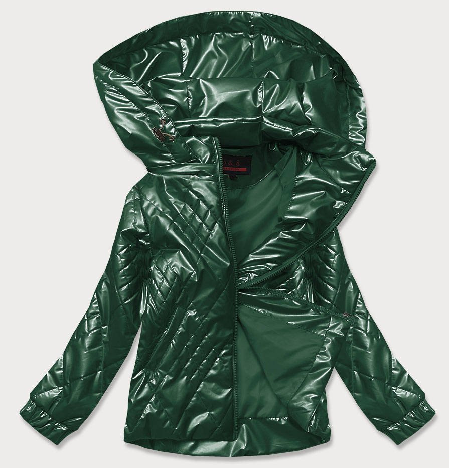 Lesklá zelená dámská bunda (2021-02) Zelený XL (42)