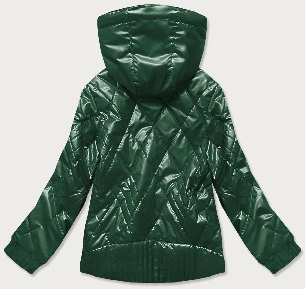 Lesklá zelená dámská bunda (2021-02) odcienie zieleni XXL (44)