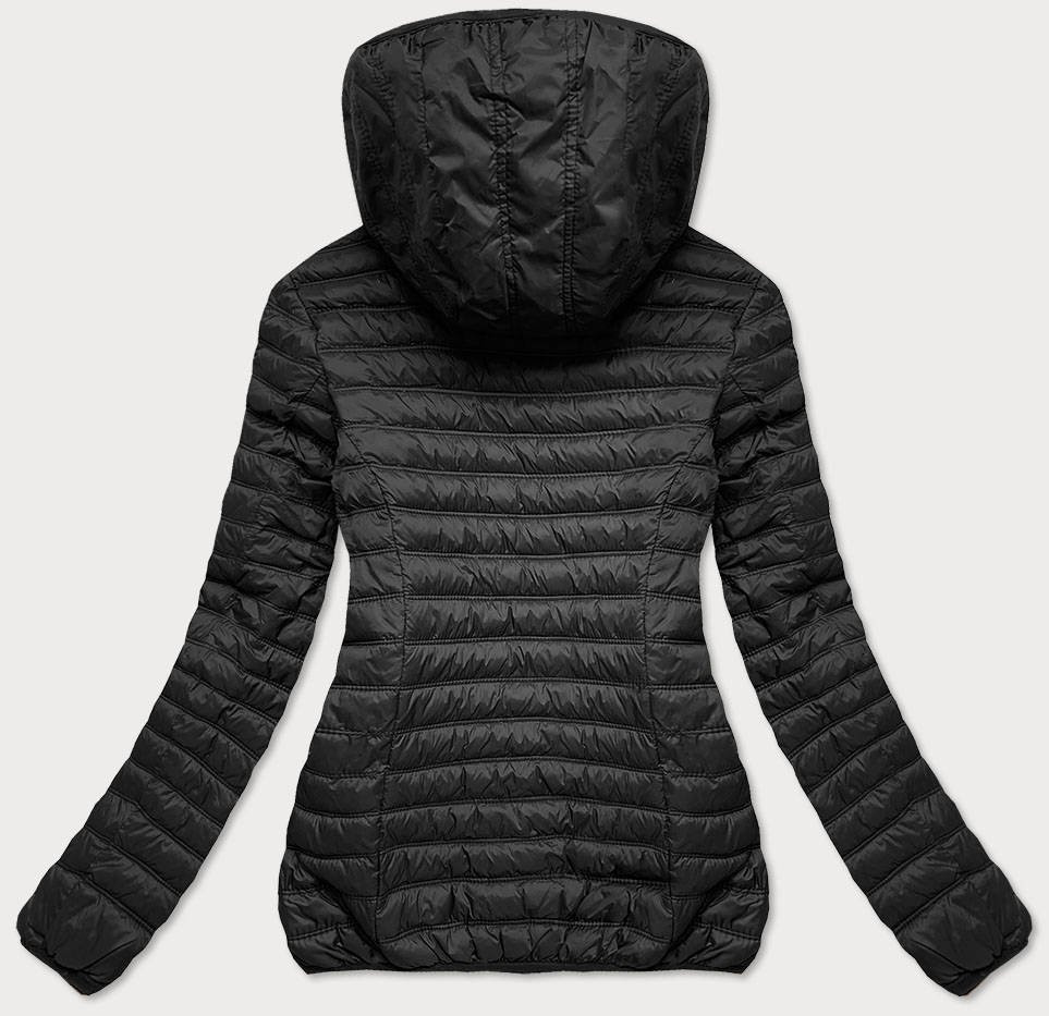 Černá prošívaná dámská bunda s kapucí model 16149296 černá XL (42) - 6&8 Fashion