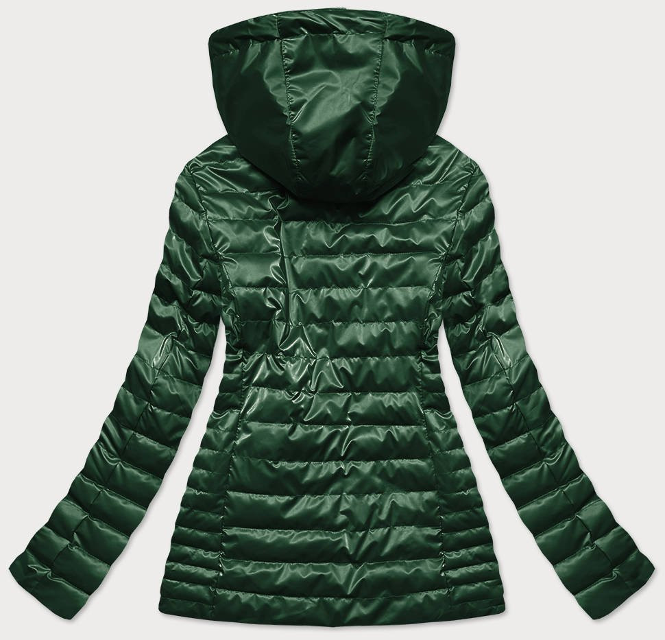 Zelená dámská bunda s kapucí (2021-11) zelená XXL (44)