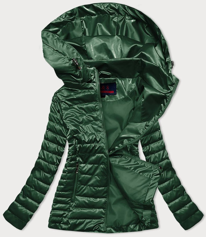 Zelená dámská bunda s kapucí (2021-11BIG) zelená 48