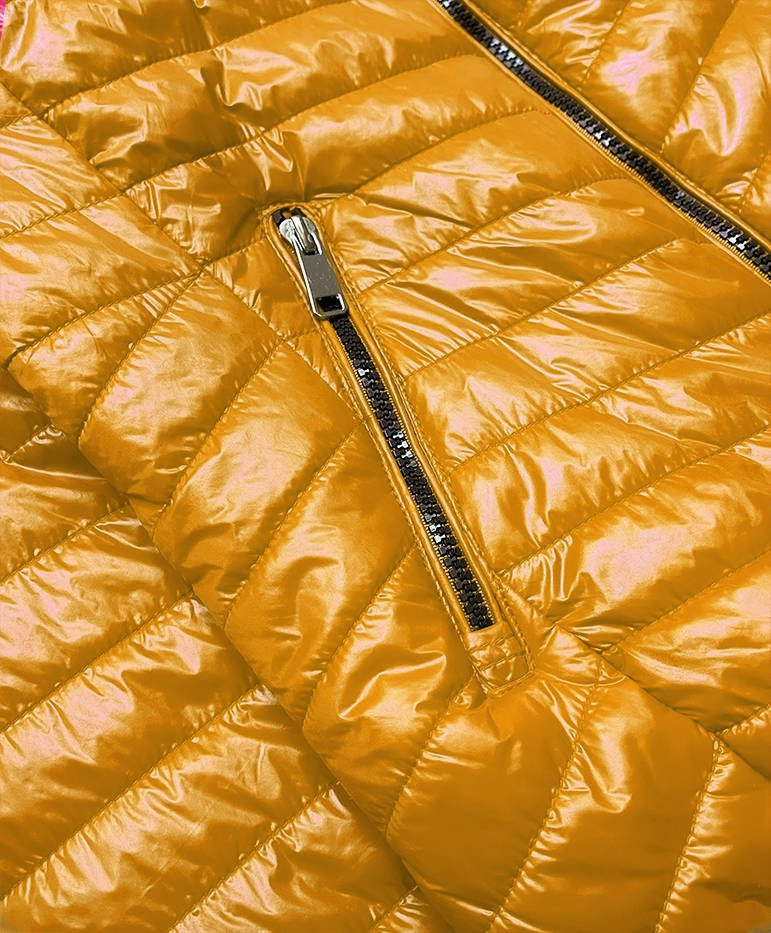 Lesklá dámská bunda v hořčicové barvě model 15414631 Žlutá S (36) - ATURE