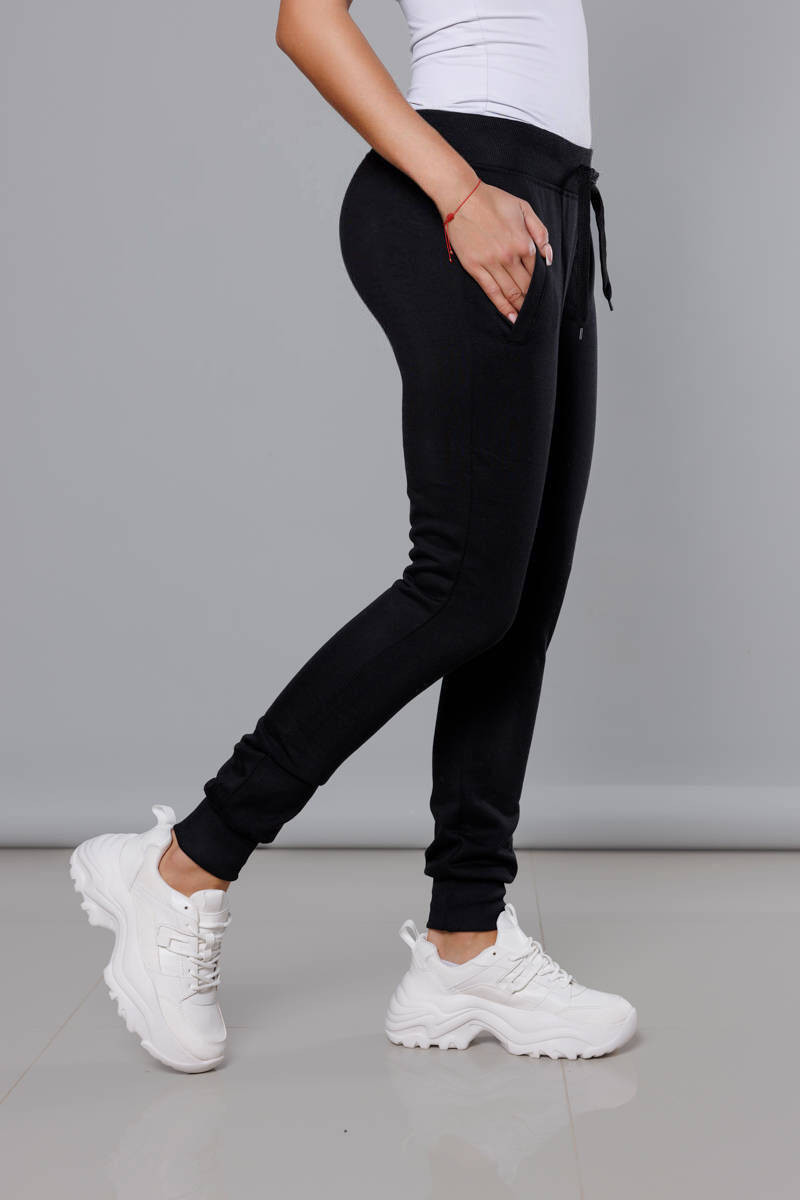 Černé teplákové kalhoty (CK01) odcienie czerni XL (42)