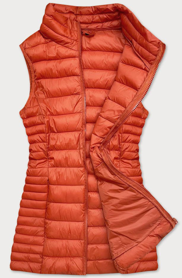 Prešívaná dámska vesta v tehlovej farbe (23038) oranžová L (40)