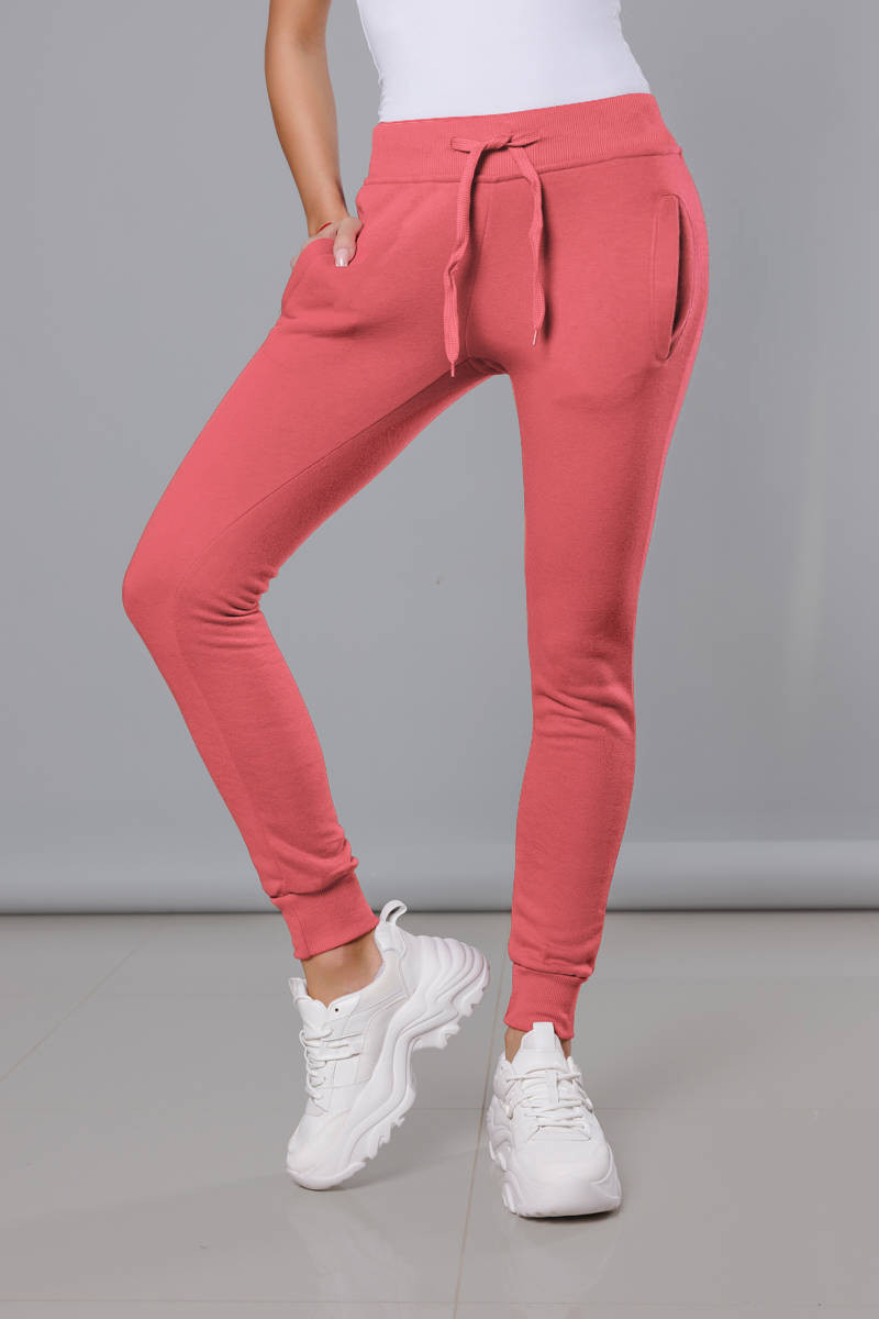 Růžové teplákové kalhoty model 15537898 růžový XL (42) - J.STYLE