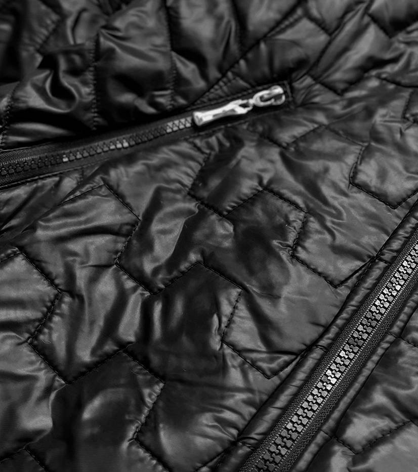 Černá prošívaná dámská bunda (BR0121) odcienie czerni 46