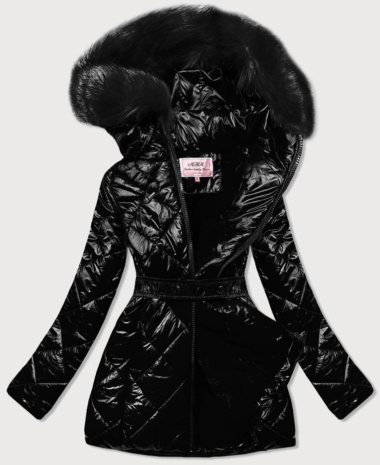 Čierna dámska zimná bunda (W756) černá XXL (44)