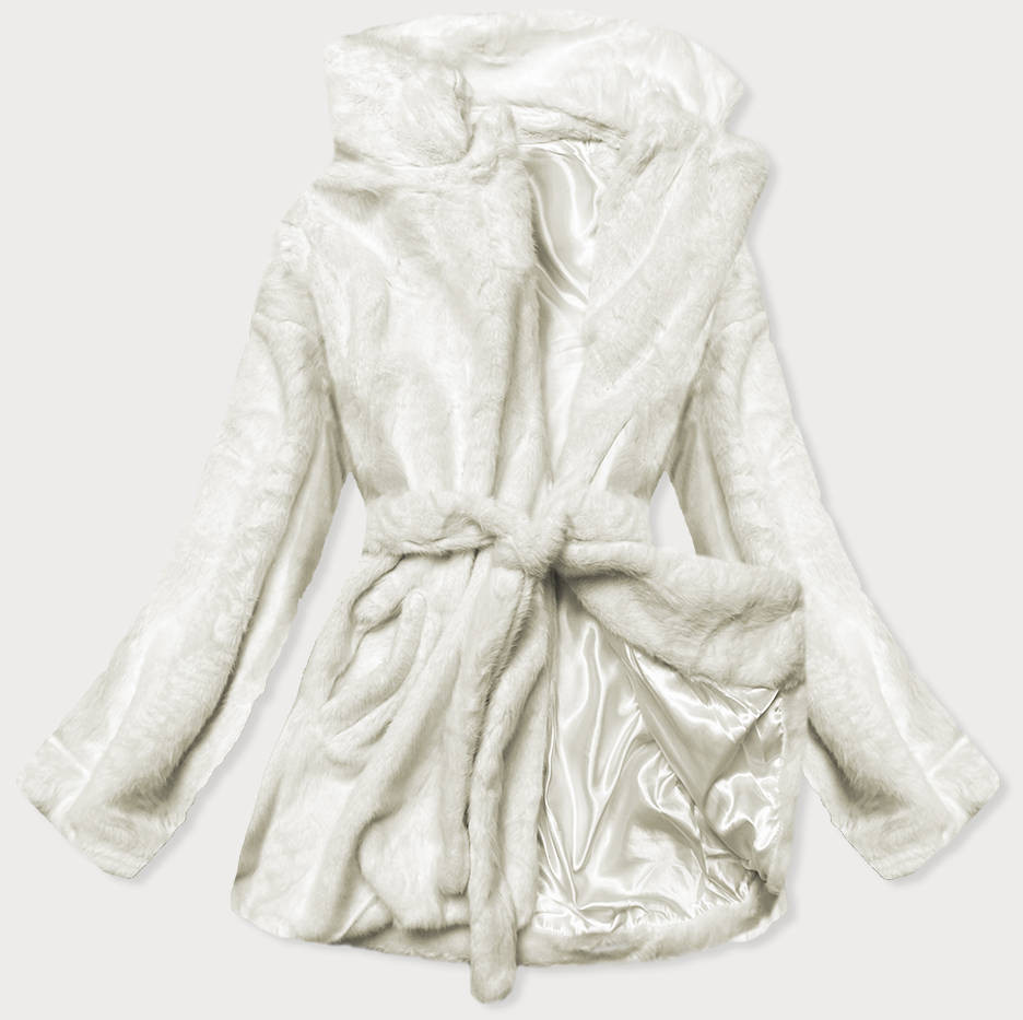 Bílá dámská bunda - kožíšek s límcem (GSQ2166) bílá M (38)