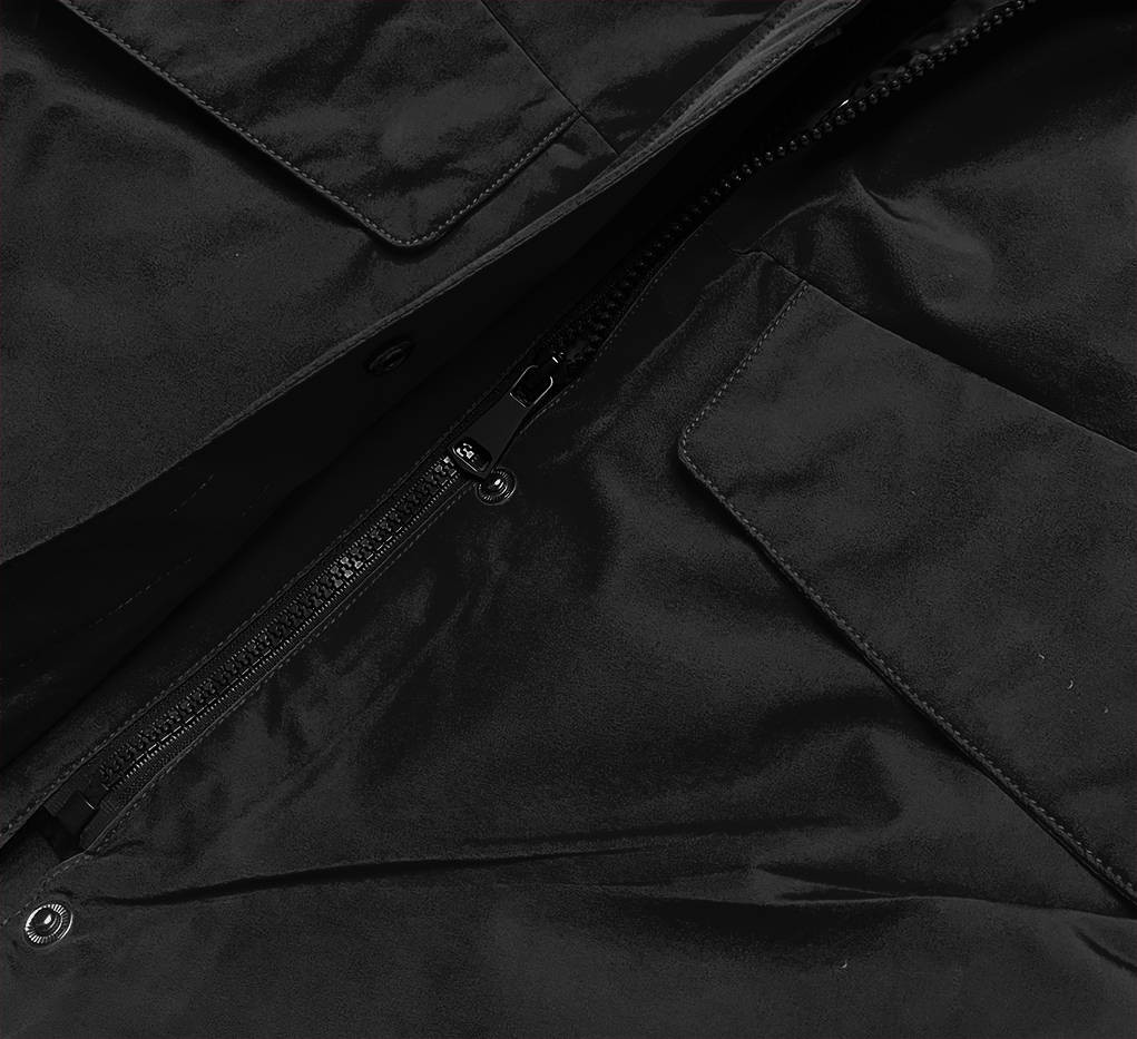 Černá dámská zimní bunda s kapucí (J9-066) odcienie czerni XL (42)