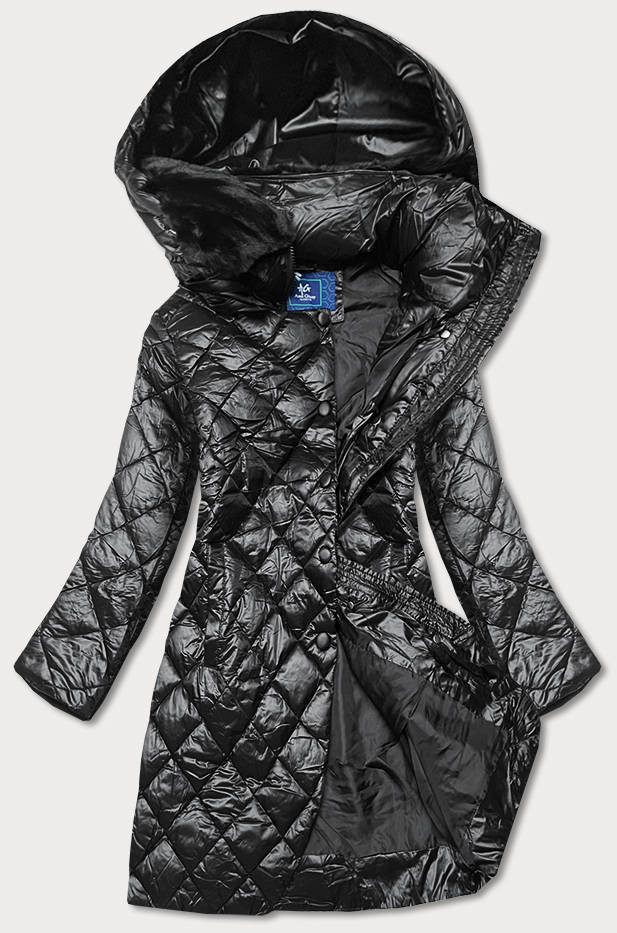 Černá dámská bunda s límcem černá S (36) model 15829746 - Ann Gissy
