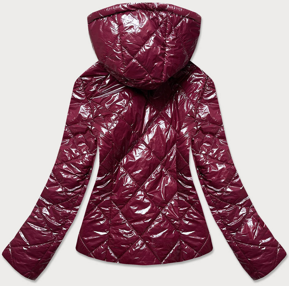 Lesklá dámská bunda ve vínové bordó barvě model 15826804 Červená 48 - S'WEST