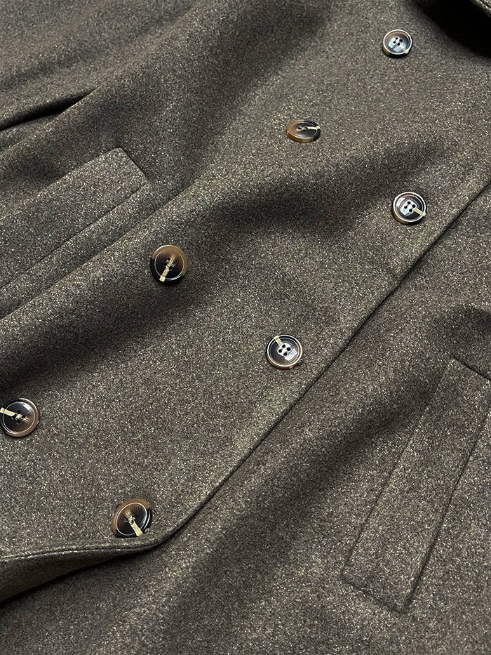 Dlouhý kabát v khaki barvě s límcem khaki L (40) model 15837924 - Ann Gissy