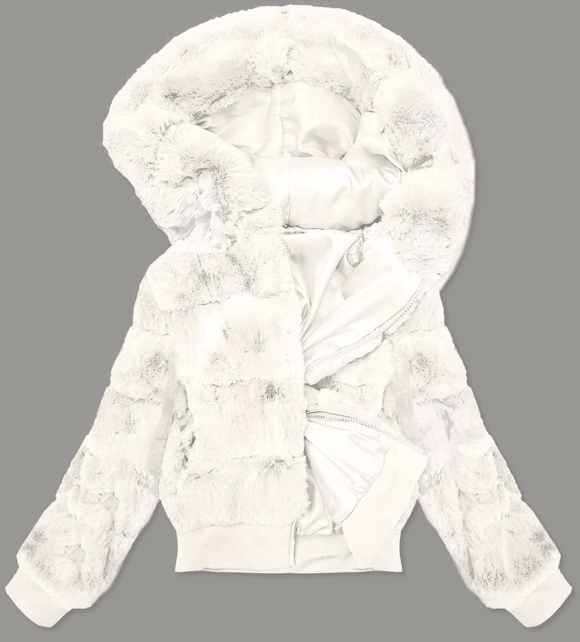 Bílá dámská kožešinová bunda model 15901169 bílá XXL (44) - S'WEST