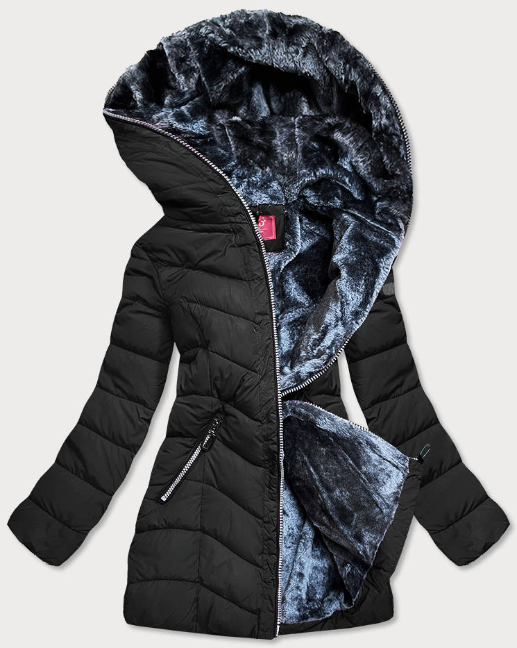 Čierna dámska zimná bunda (M21007) černá XXL (44)
