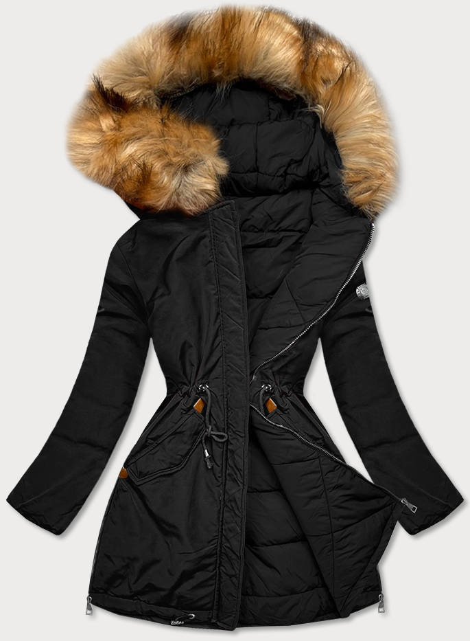 Černá oboustranná dámská zimní bunda (M-210A5) odcienie czerni S (36)