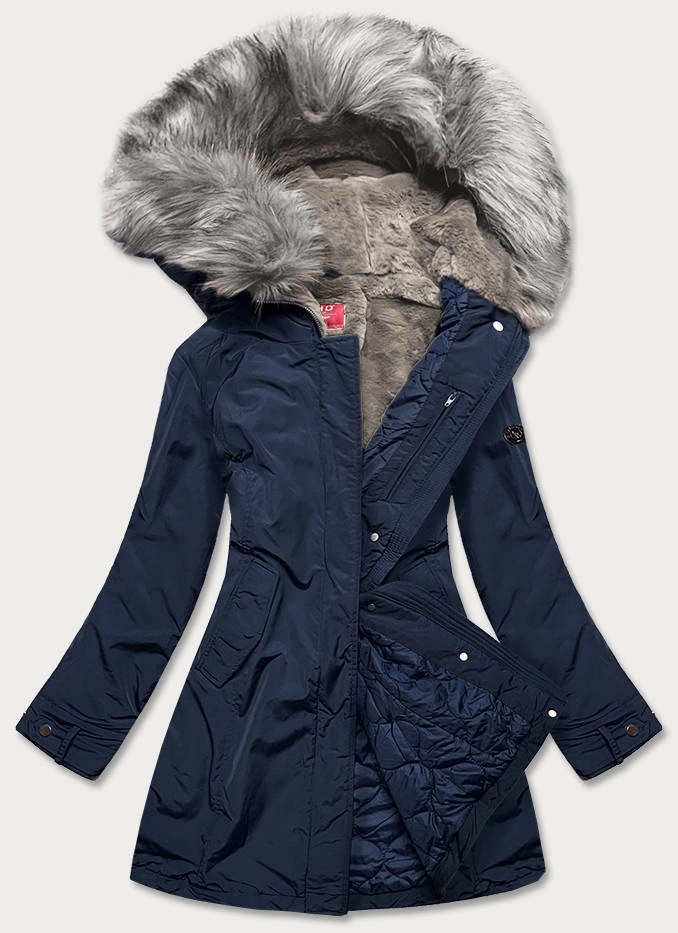 Tmavomodrá dámska zimná bunda (m21309) odstíny modré XL (42)