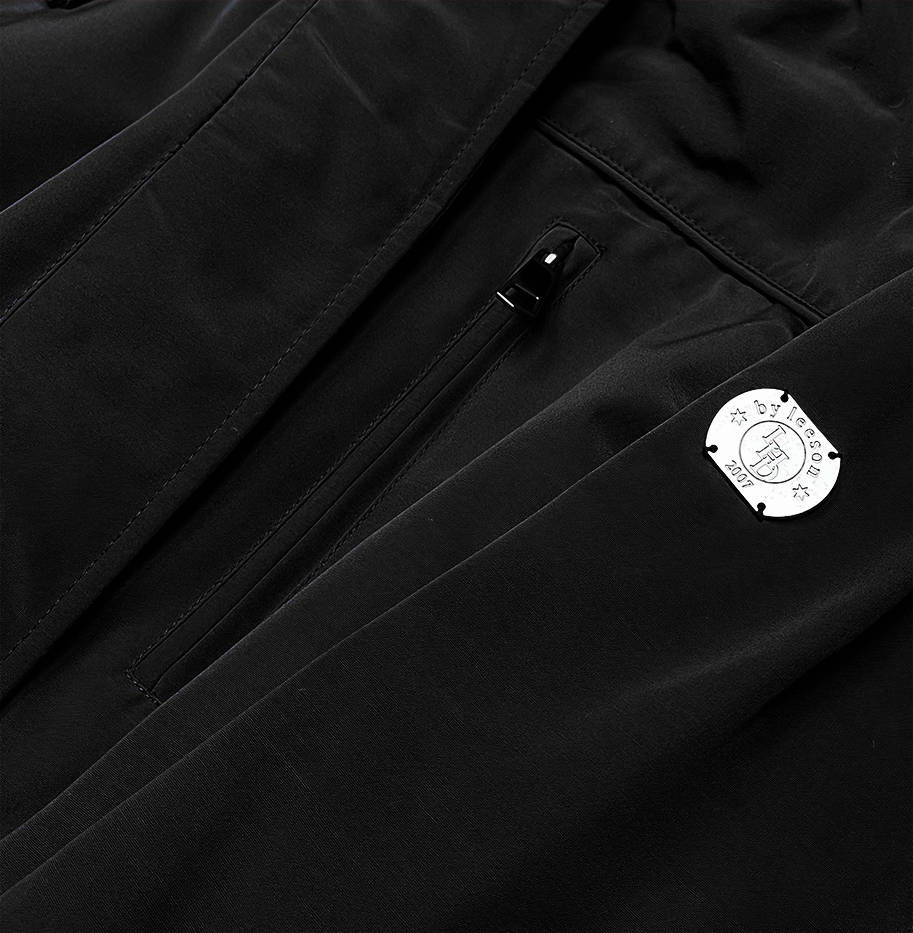 Černá dámská bunda parka s kožešinovou podšívkou (M-21207) odcienie czerni XXL (44)