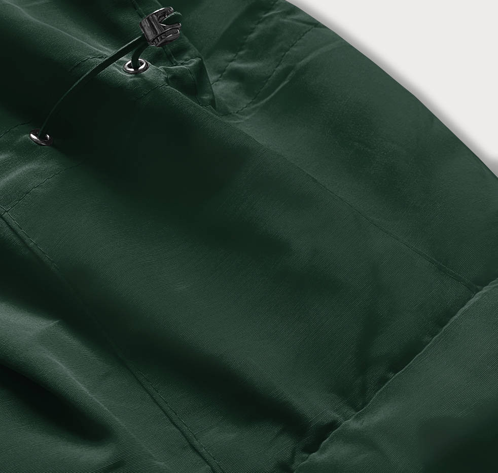 Tmavě zelená dámská zimní bunda parka s kožešinovou podšívkou (M-21501) odcienie zieleni XXL (44)