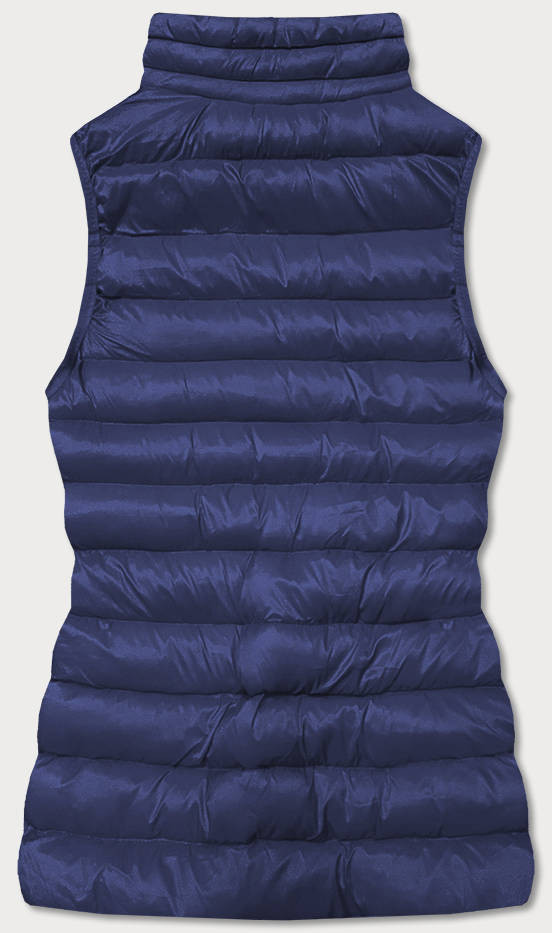 Krátká modrá prošívaná dámská vesta model 16279855 - J.STYLE Barva: odcienie niebieskiego, Velikost: S (36)