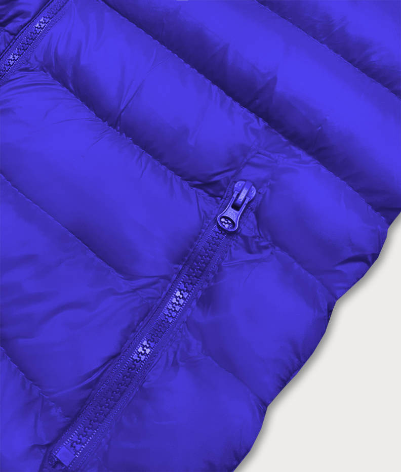 Krátká dámská prošívaná vesta v chrpové barvě model 16279880 Modrá S (36) - J.STYLE
