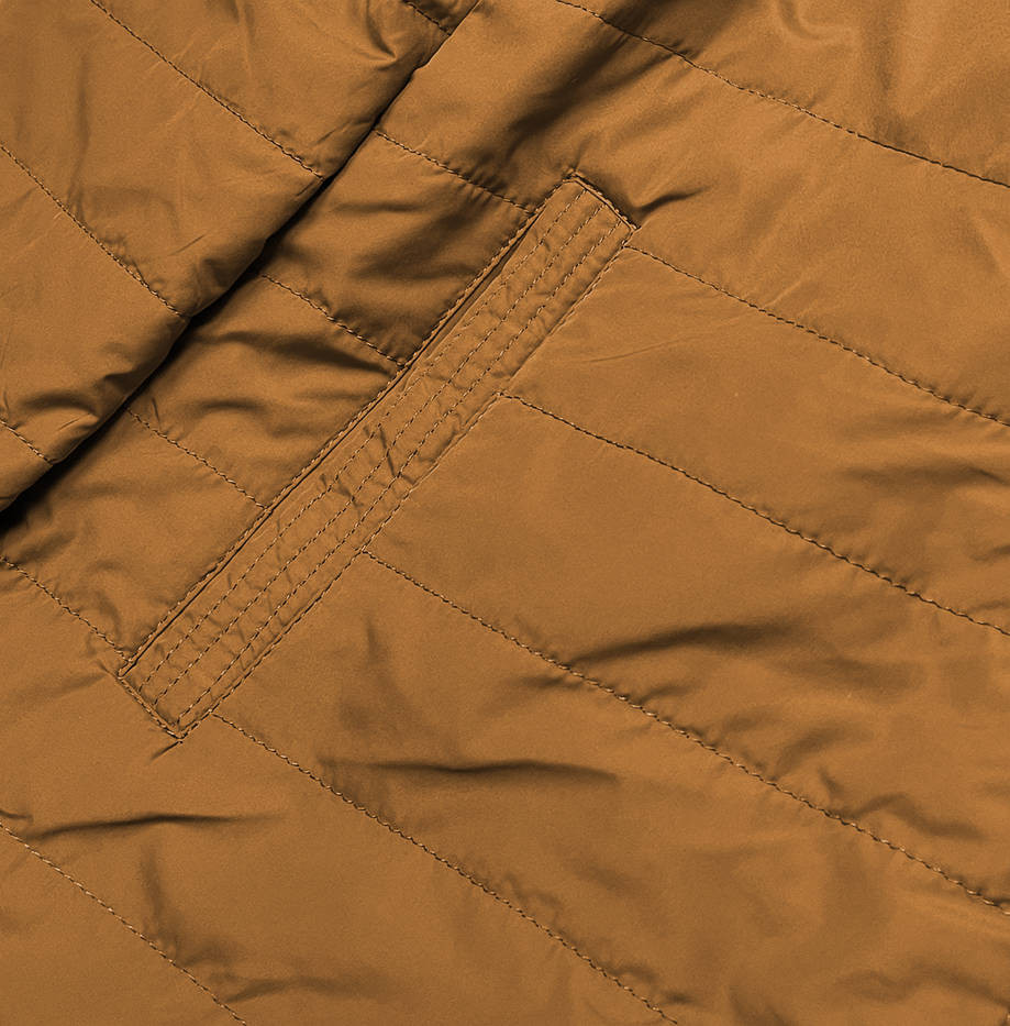 Černo-karamelová oboustranná dámská bunda (W502-1) odcienie brązu 46