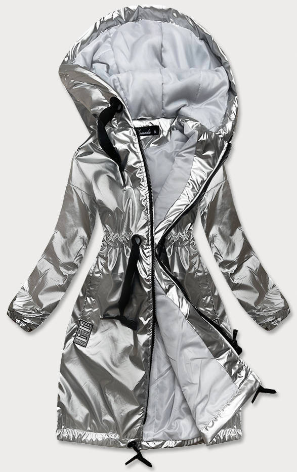 Stříbrná dámská bunda pro přechodné období (741ART) stříbro S (36)