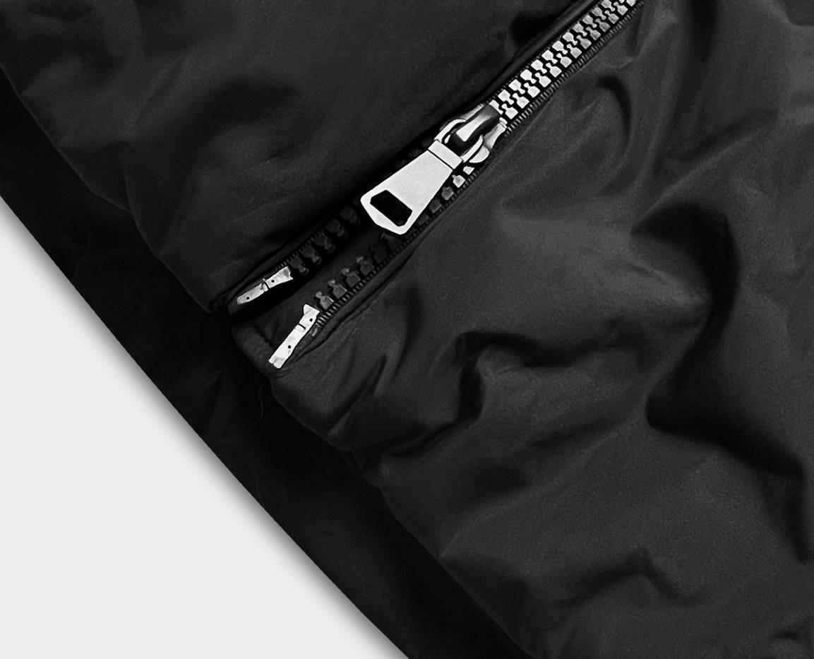 Černá dámská zimní bunda typu puffer (ad6076) odcienie czerni XL (42)