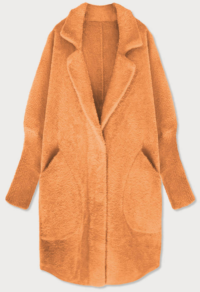 Dlhý oranžový vlnený prehoz cez oblečenie typu alpaka (7102#) oranžová jedna veľkosť