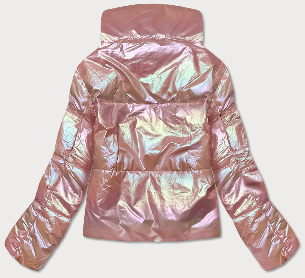 Růžová opalizující dámská bunda s taštičkou (AG3-07) růžová M (38)