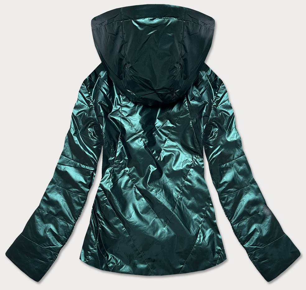 Zelená dámská bunda se stříbrnou kapucí (RQW-7008) zelená XL (42)