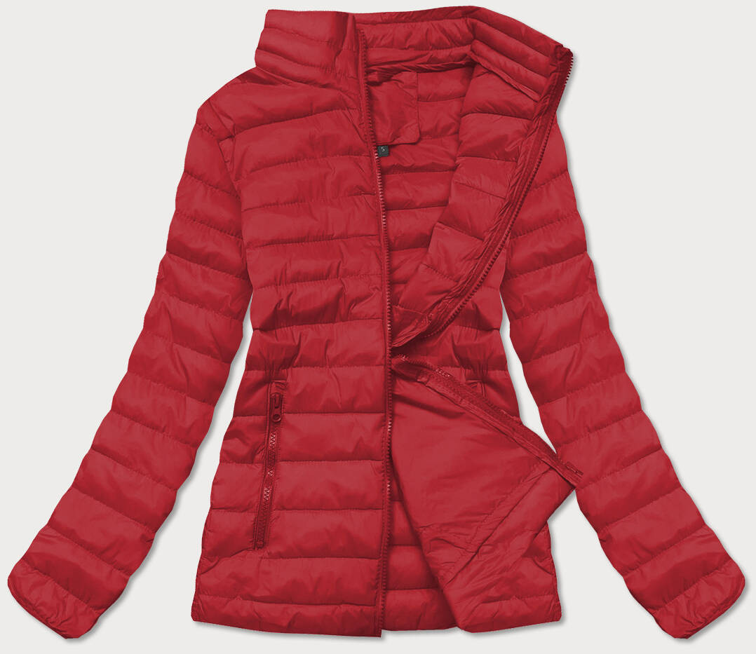 Tmavě červená lehká dámská prošívaná bunda model 17050608 - J.STYLE Barva: odcienie czerwieni, Velikost: S (36)