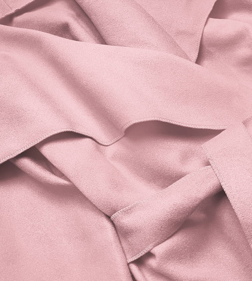 Anticky růžový dámský minimalistický kabát (747ART) růžová jedna velikost