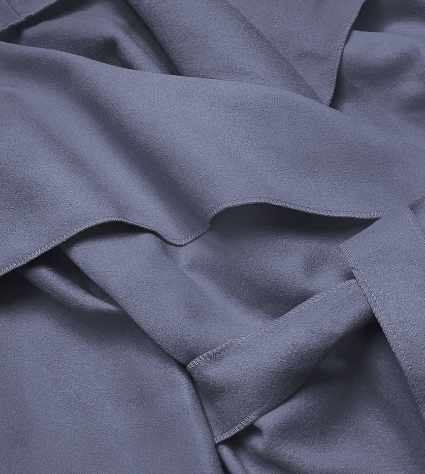 Šedomodrý dámský minimalistický kabát (747ART) odcienie niebieskiego ONE SIZE