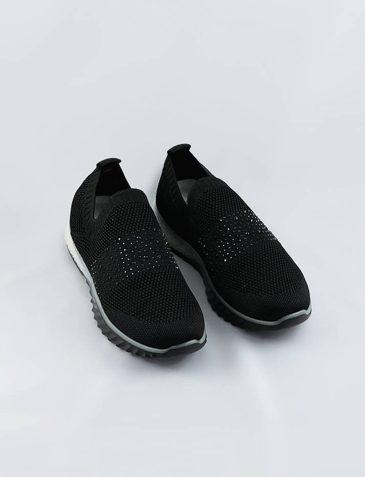 Měkké černé dámské nazouvací sportovní boty (BS1905-SP) černá ONE SIZE