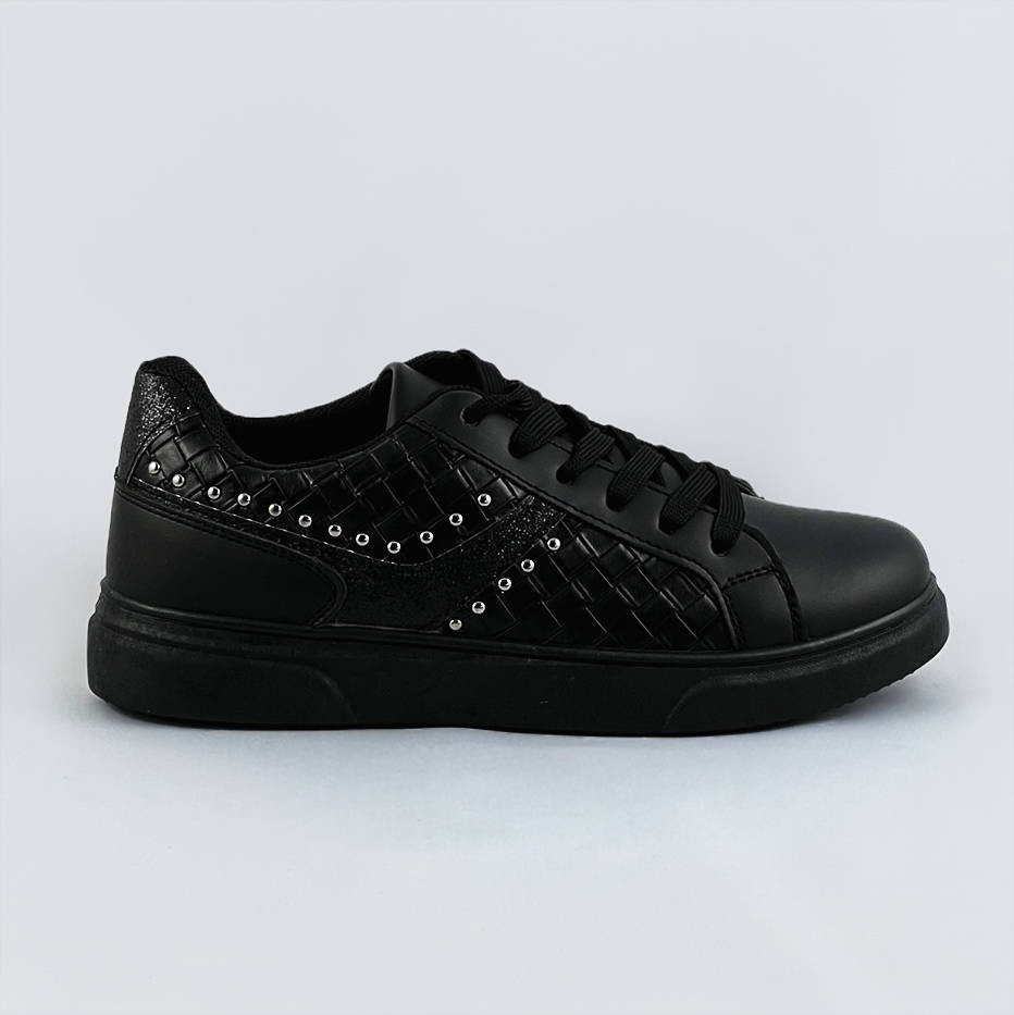 Čierne dámske šnurovacie sneakersy (RC-03) čierna jedna veľkosť