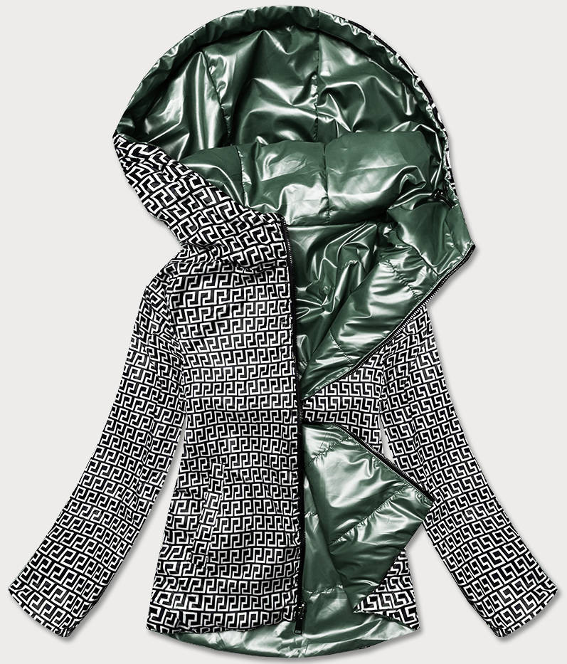 Zelená dámská oboustranná bunda (BR9795-10) odcienie zieleni 46