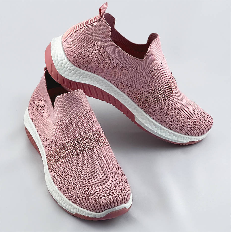 Růžové ažurové dámské boty se zirkony (C1057) Růžová XL (42)