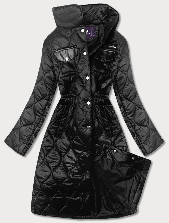 Černá dámská prošívaná bunda se stojáčkem (AG8-001) černá L (40)