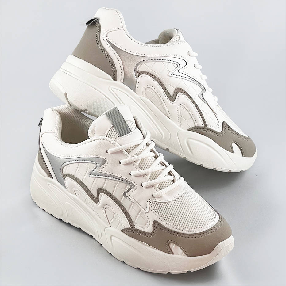 Bílé dámské sportovní boty na platformě (C1090) Bílá XL (42)