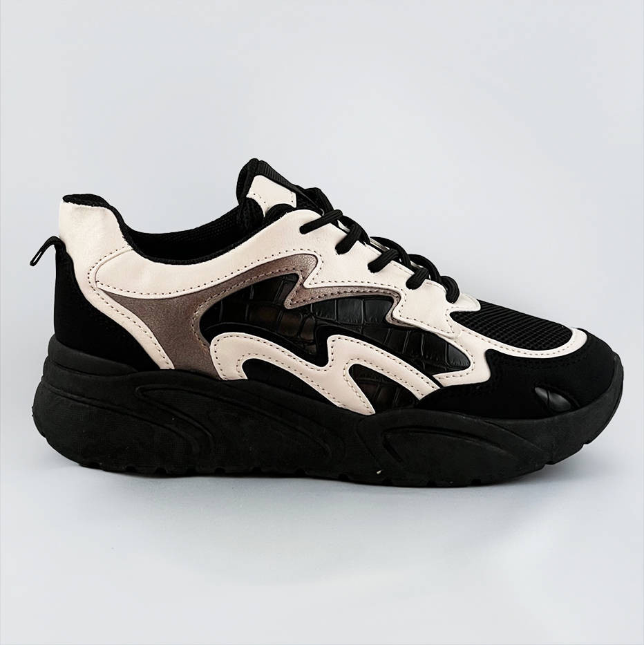 Čierne dámske športové topánky na platforme (C1090) čierna XL (42)
