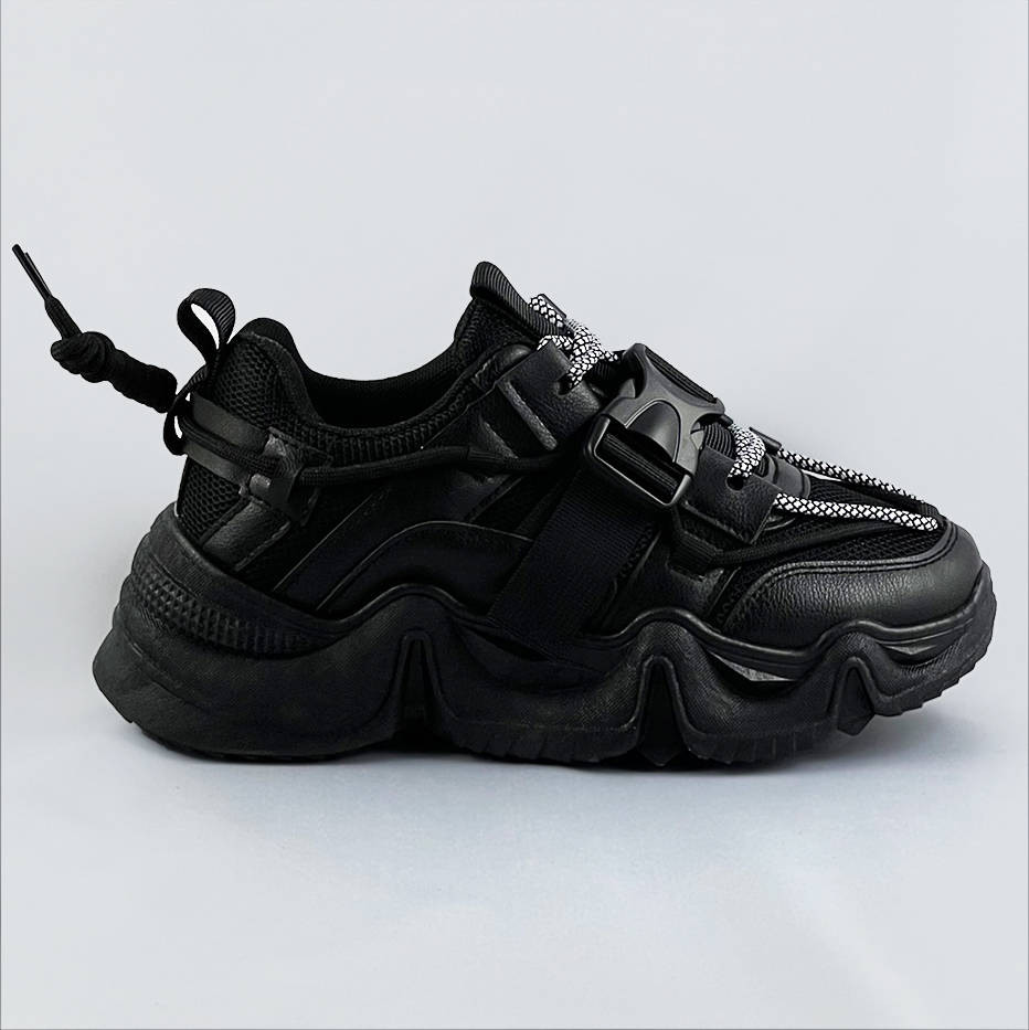 Černé dámské sneakersy s přezkou (LHD-26) černá XL (42)