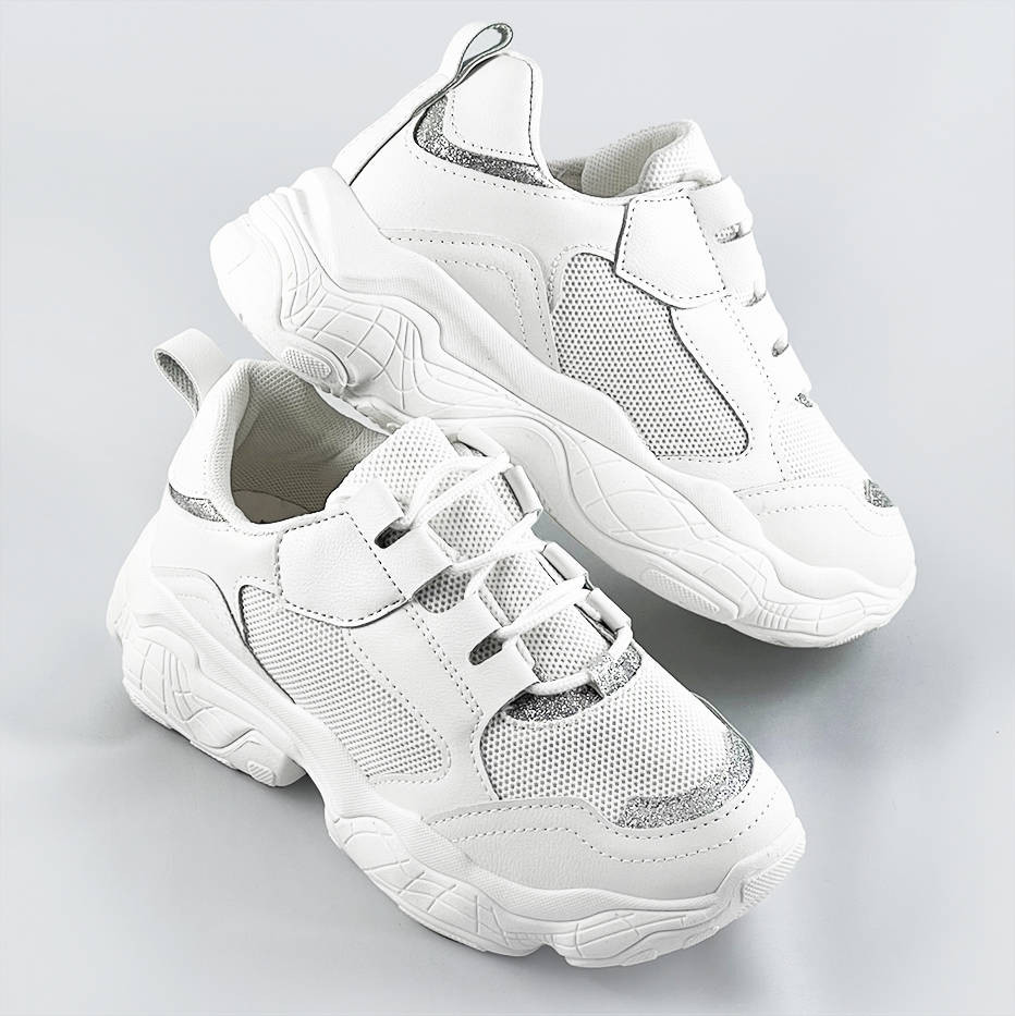 Bílé dámské šněrovací tenisky "sneakers" (172) Bílá XL (42)