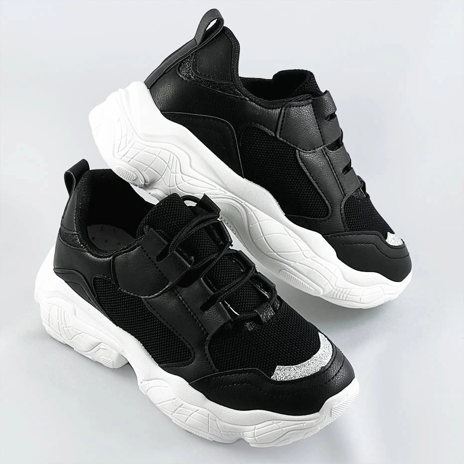 Čierne dámske šnurovacie tenisky "sneakers" (172) odstíny černé XL (42)
