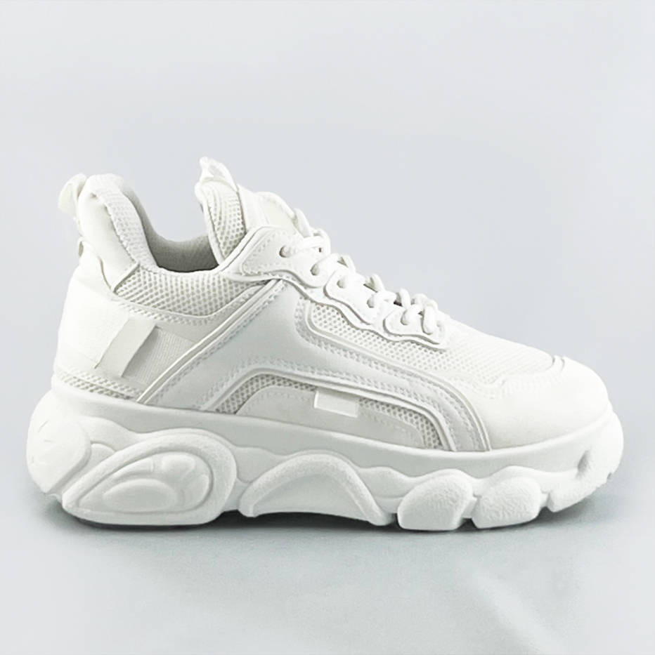 Biele dámske tenisky "sneakers" na platforme (YM-151) biały XL (42)