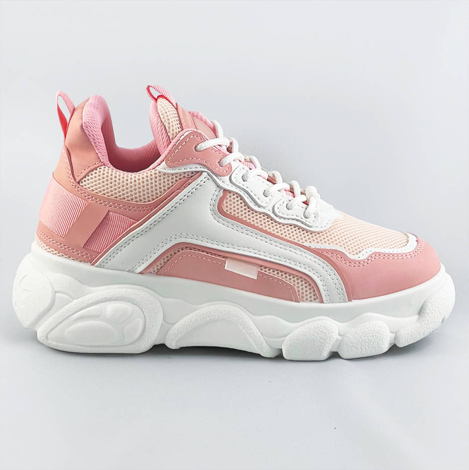 Ružové dámske tenisky "sneakers" na platforme (YM-151) ružová XL (42)