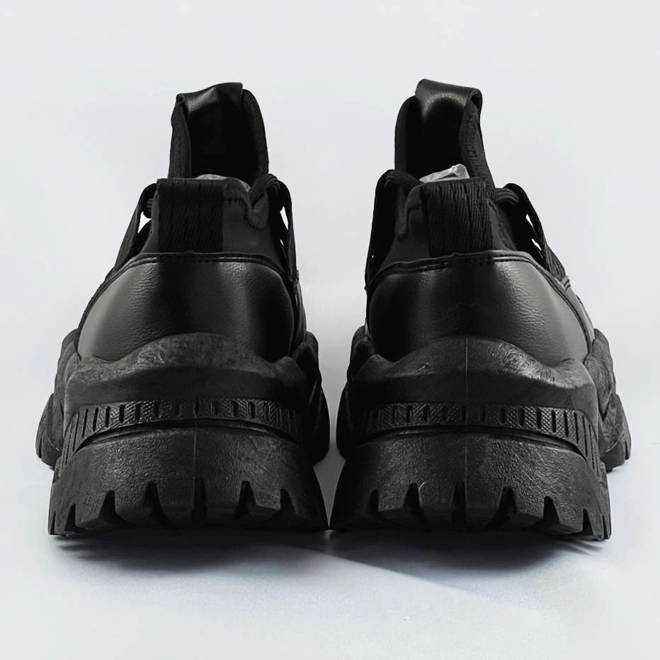 Čierne šnurovacie sneakersy na platforme (RA5) odstíny černé XL (42)